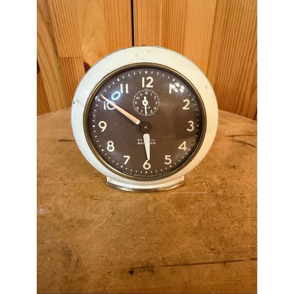 Westclox Baby Ben Windup Alarm Clock Model 61 V 1A 1940's MCM (6300)